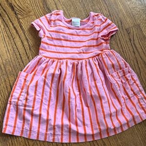 2T Hanna Andersson pink and orange stripe pocket t-shirt dress